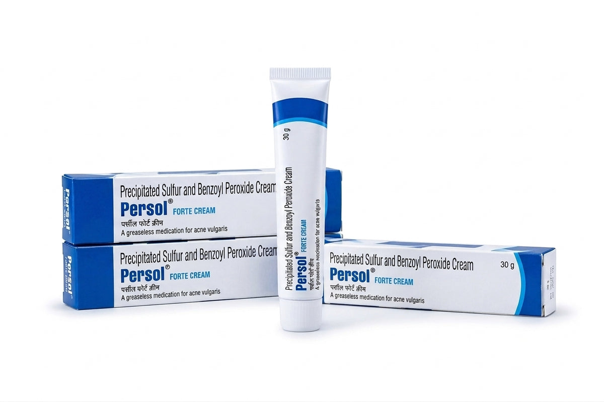 Persol Forte Creme 10 % Benzoylperoxid + gefällter 5 % Schwefel. 30 g